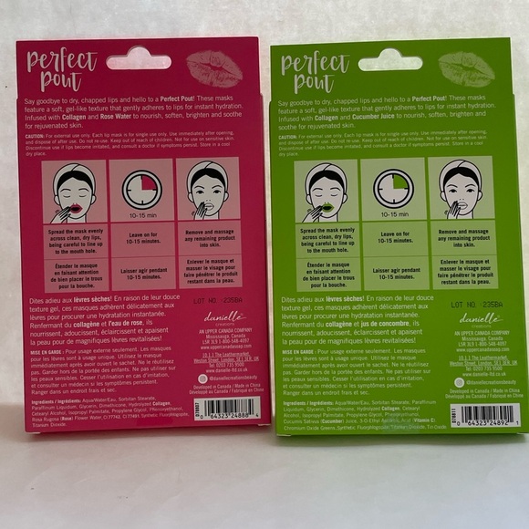 HYDROGEL Lip Mask 2 BOXES  Rose Water Collagen & CUCUMBER Collagen NEW - Picture 2 of 4